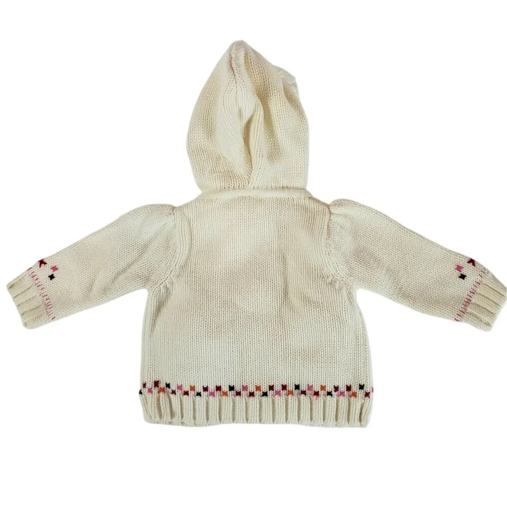 Gymboree Girls 6-12 MOS Hooded Zipper Jacket Warm Cute Peruvian Doll Peru Cotton